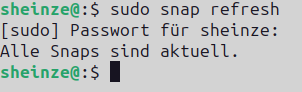 Anzeige der Aktualisierung durch Snap Refresh im Terminal unter Ubuntu 23.10