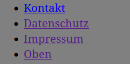 Der erste Navigator unten als ungeordnete Liste