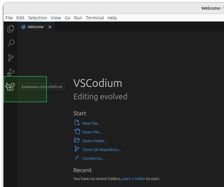 VSCodium Editor kann erweitert werden